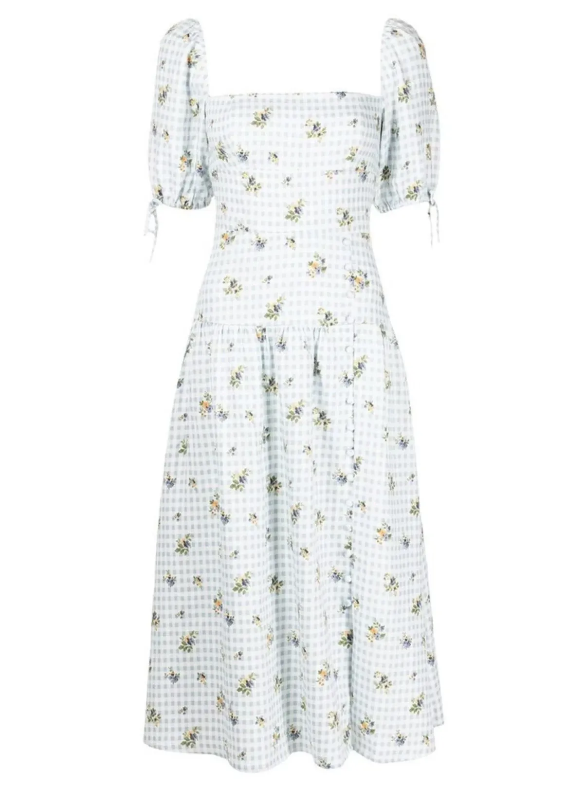 Reformation Melony Linen Midi Dress Floral Size UK 12 - Image 5