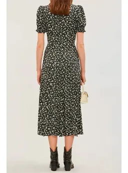 Reformation Lacey Cherie Abstract Print Midi Dress Floral Size UK 12 for rent on The Volte - image 3