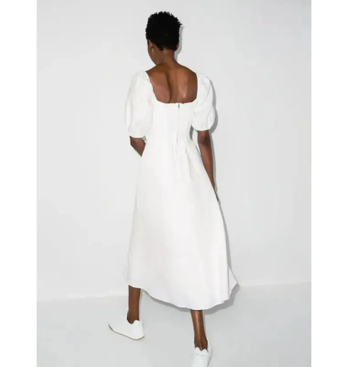 Reformation Pompano Linen Dress White Size UK 12 - Image 2