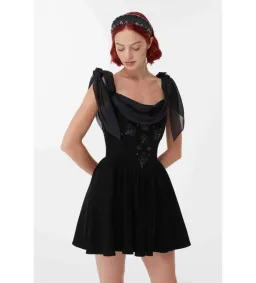 Clio Peppiatt Iris Crystal Dress Black Size 8 for rent on The Volte - image 2