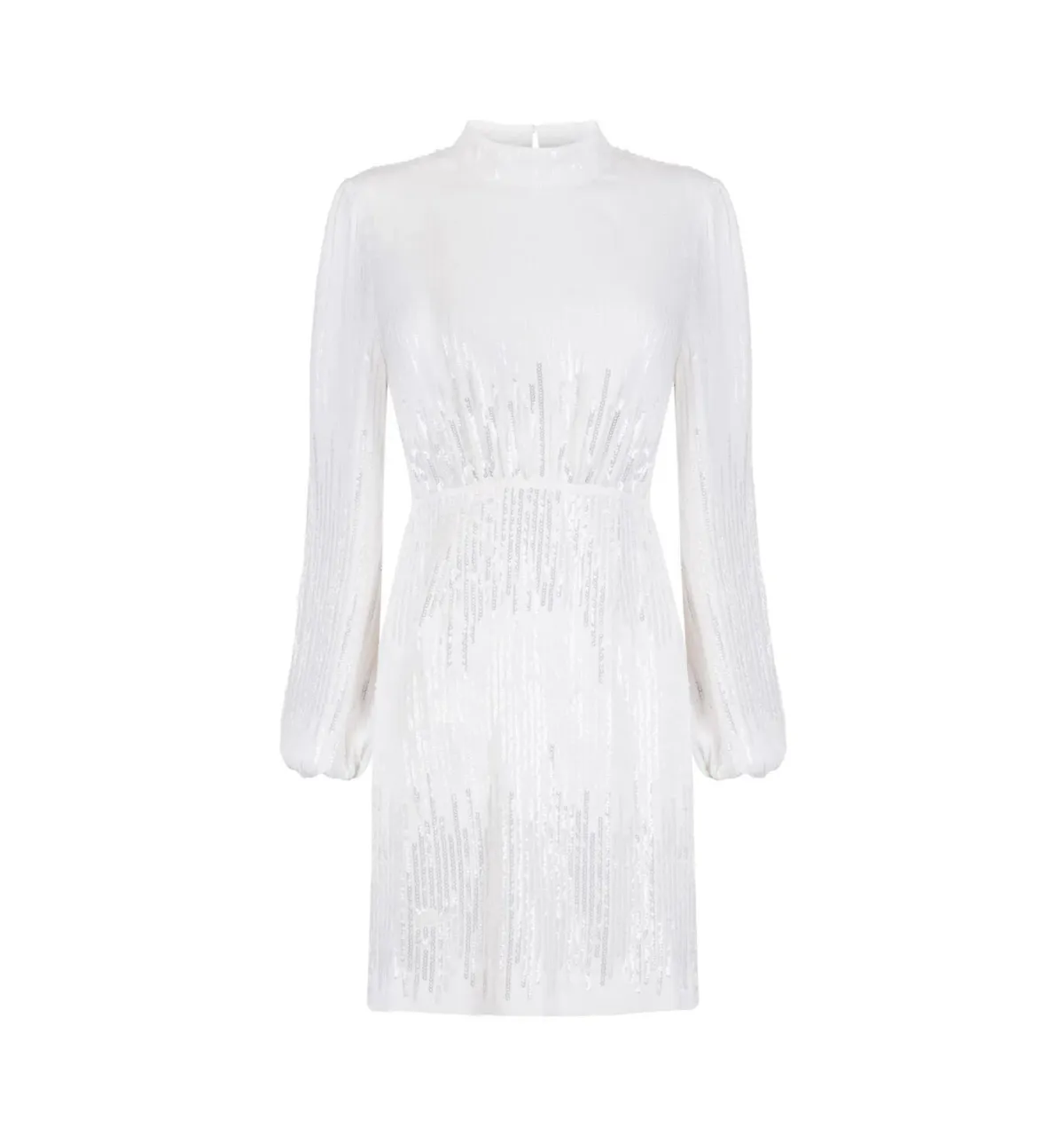 Rixo Lara Sequinned Mini Dress in Ivory Sequin Size UK 12 - Image 4