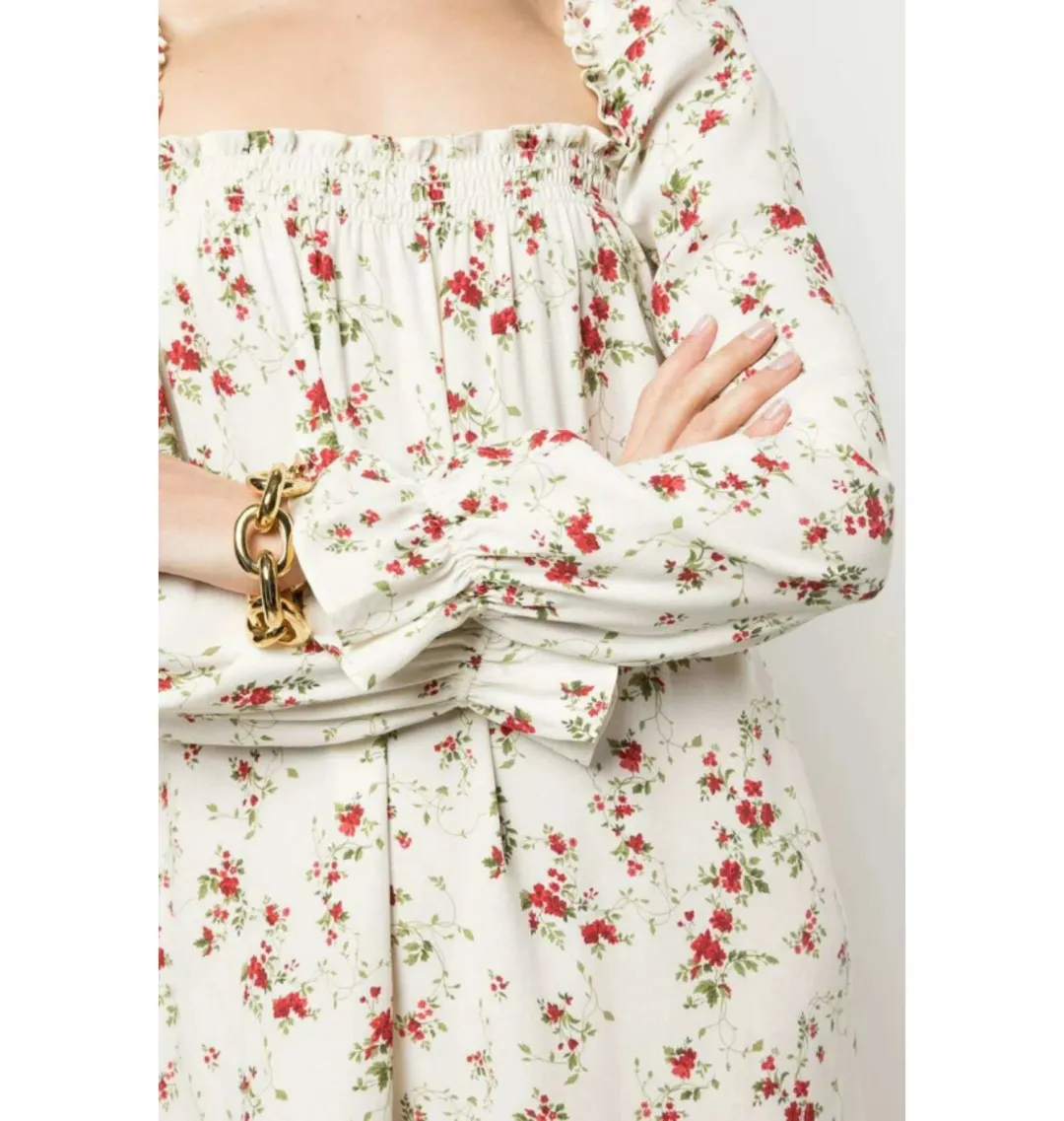 Reformation Hudsen Dress Floral Size UK 10 for rent on The Volte - main image