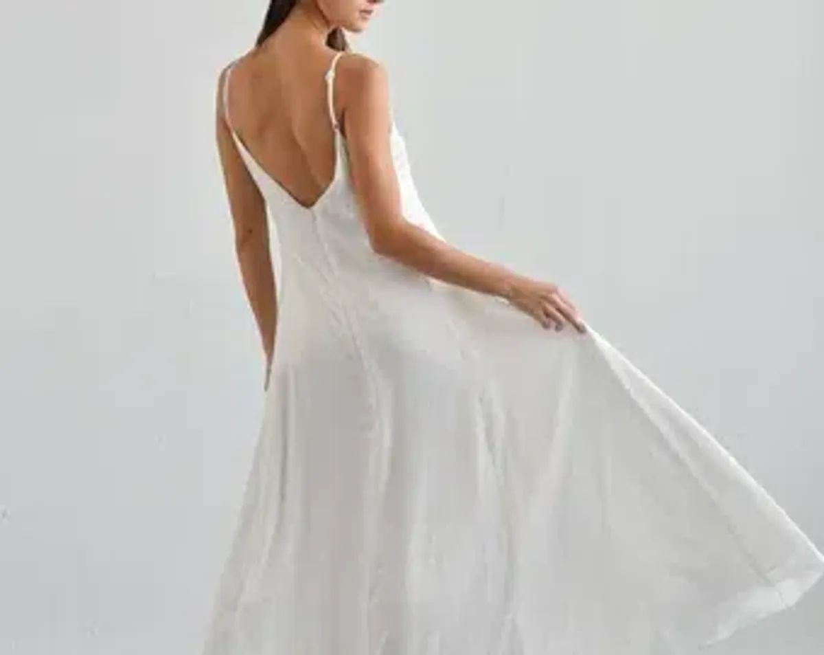 Reformation Abene Maxi Dress White Size UK 10 - Image 3