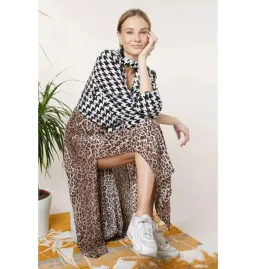 Rixo Georgia Silk Midi Skirt in Leopard Size UK 12 for rent on The Volte - image 3