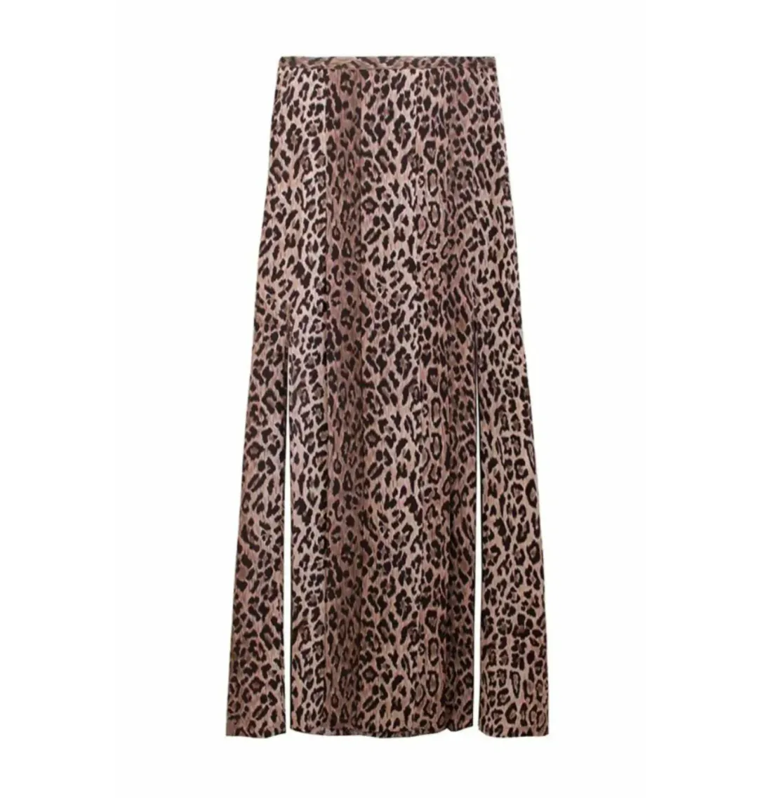 Rixo Georgia Silk Midi Skirt in Leopard Size UK 12 for rent on The Volte - main image