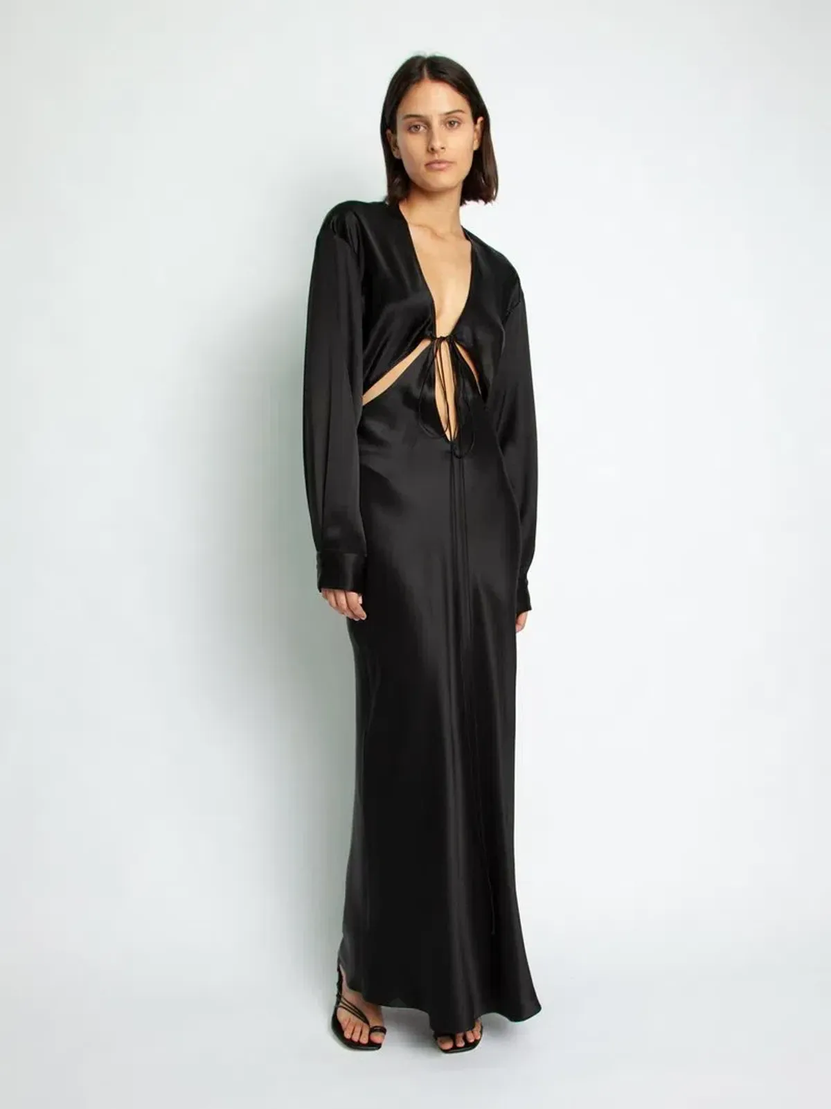 Christopher Esber Triquetra Cut Out Maxi Dress Black Size UK 12 for rent on The Volte - main image
