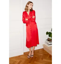 Kitri Lana Satin Vintage Dress Red Size UK 10 for rent on The Volte - image 1