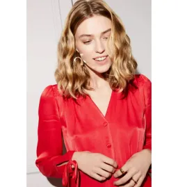 Kitri Lana Satin Vintage Dress Red Size UK 10 for rent on The Volte - image 3