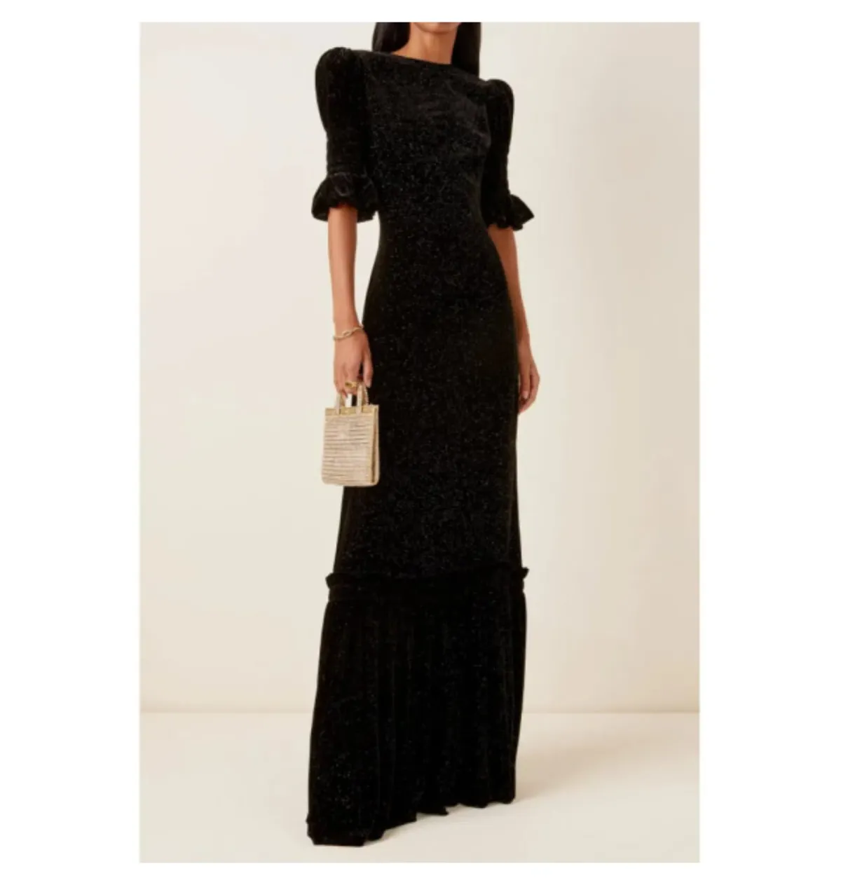 The Vampire’s Wife Night Flight Velvet Glitter Gown Black Size UK 10 - Image 3