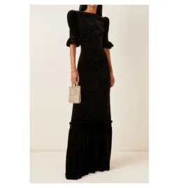 The Vampire’s Wife Night Flight Velvet Glitter Gown Black Size UK 10 for rent on The Volte - image 3