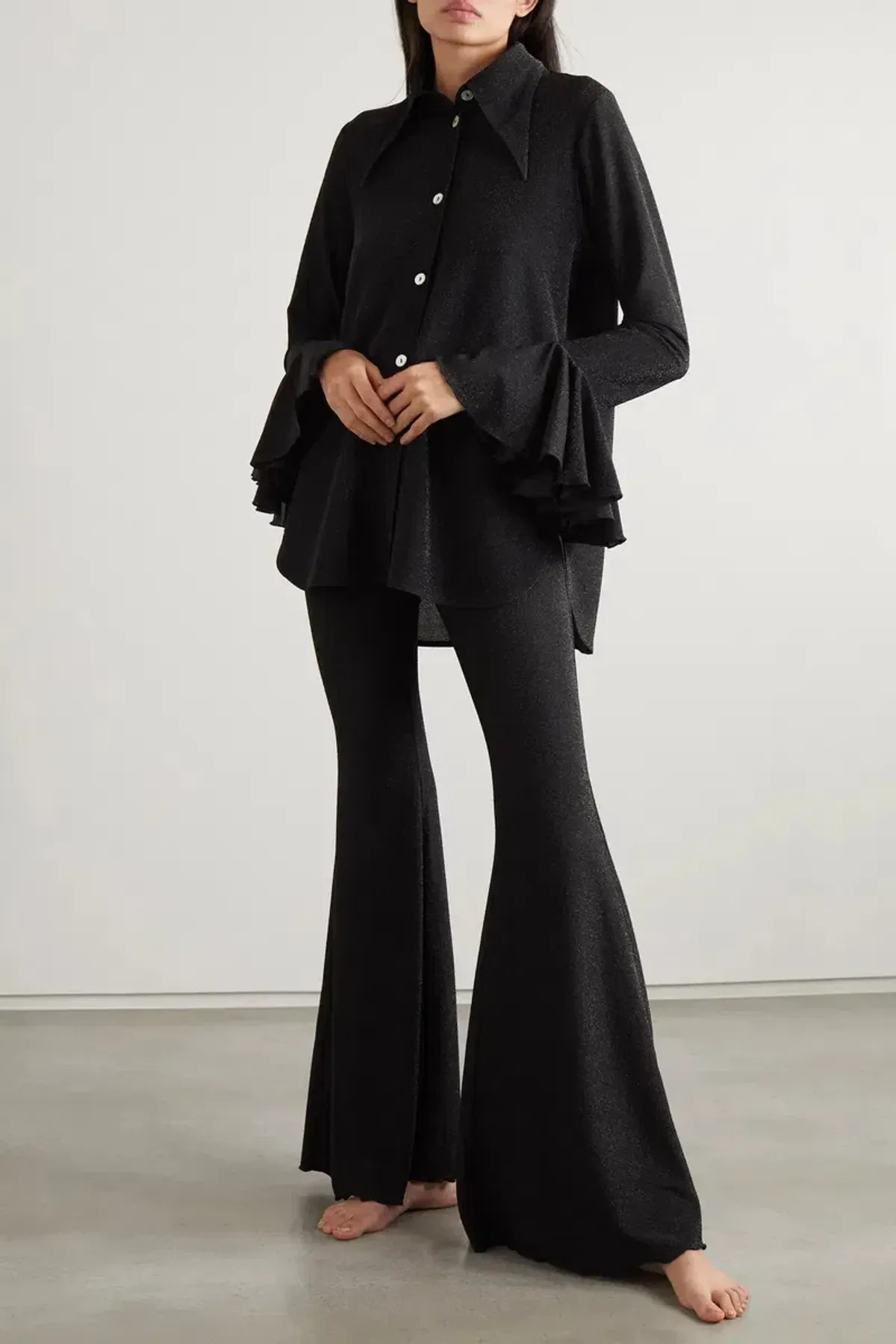 Sleeper Cosmos Flare Lounge Suit Black Size UK 8 for rent on The Volte - main image