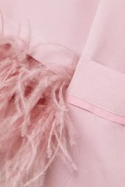 Sleeper Party Feather Trimmed Pajama Set Baby Pink Size M / UK 10 for rent on The Volte - image 3