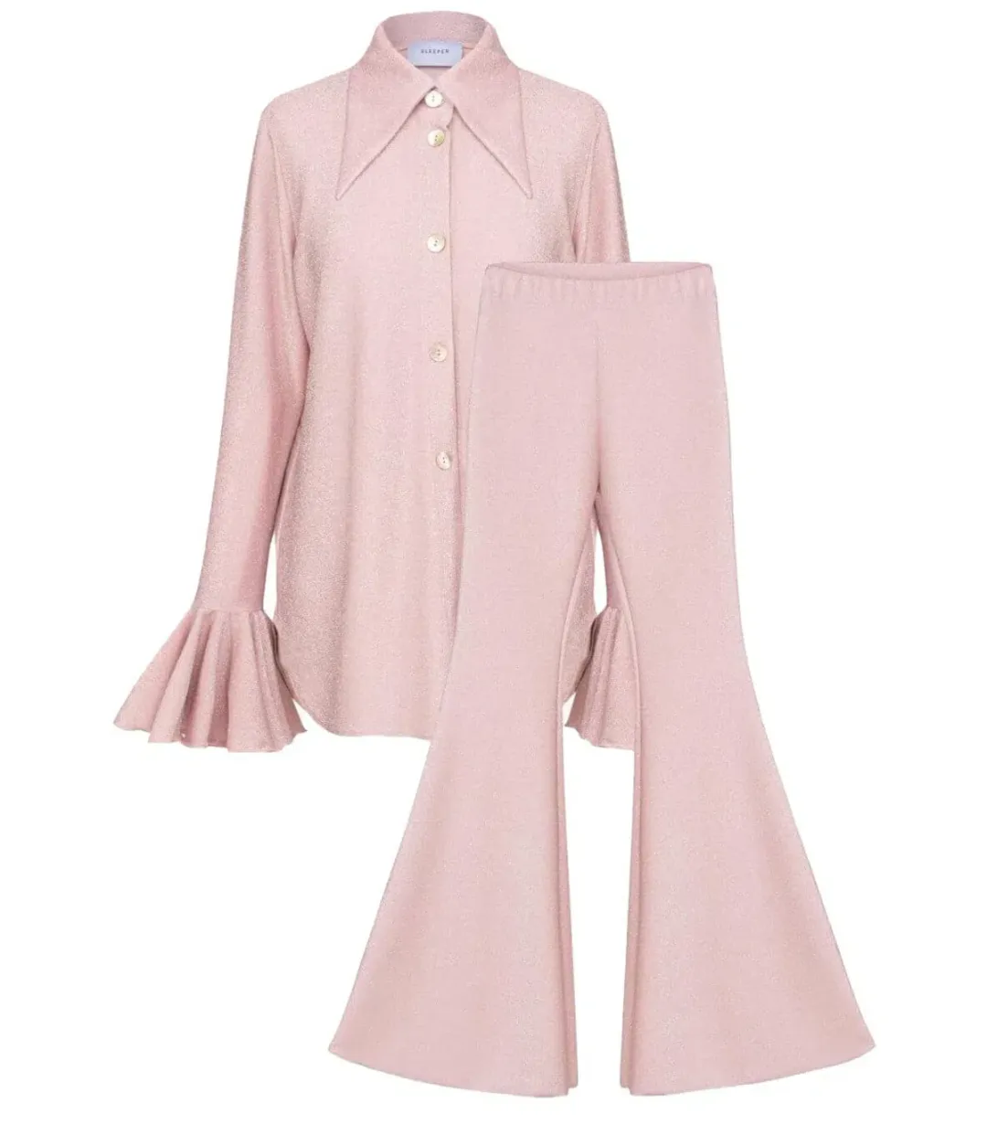 Sleeper Venera Lurex Lounge Suit Pink Size M / AU 10 for rent on The Volte - main image