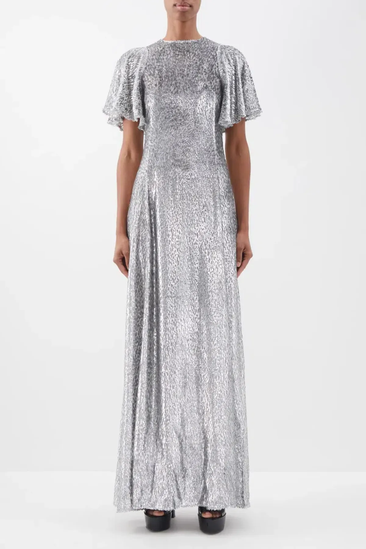 The Vampire's Wife Midnight Tremors Metallic Gown Silver Size UK 10 - Image 5
