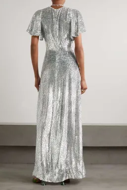 The Vampire's Wife Midnight Tremors Metallic Gown Silver Size UK 10 for rent on The Volte - image 2