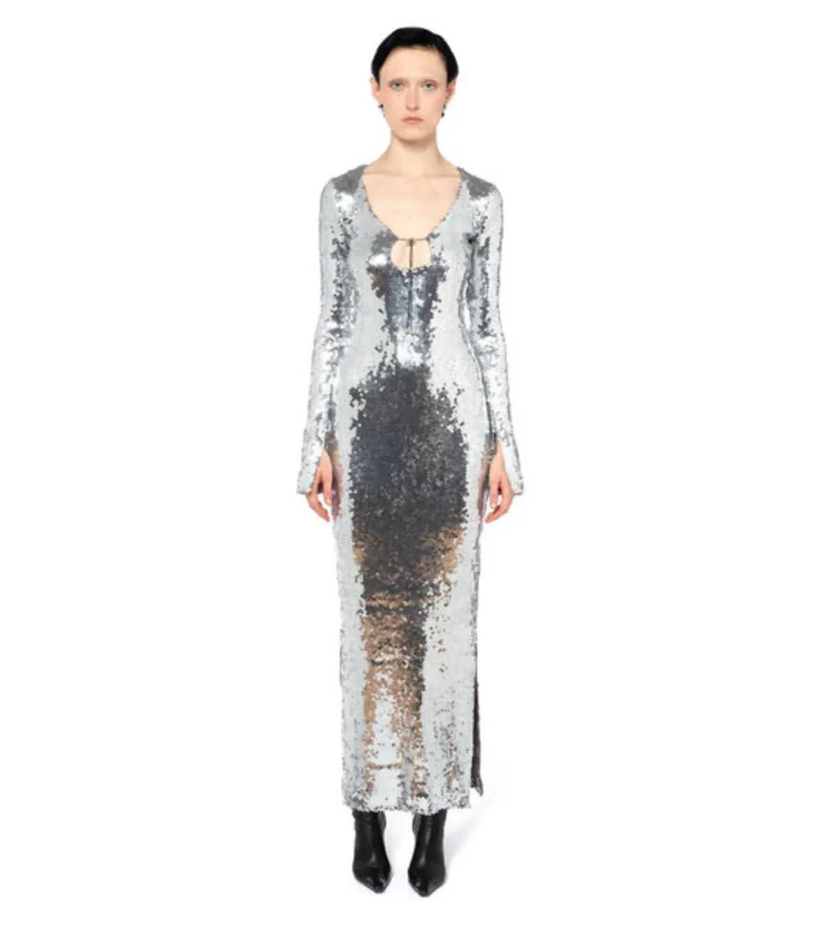16ARLINGTON Solaria Sequin Dress Chrome Size 10 - Image 1