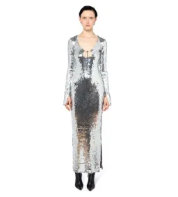 16ARLINGTON Solaria Sequin Dress Chrome Size 10 for rent on The Volte - image 1