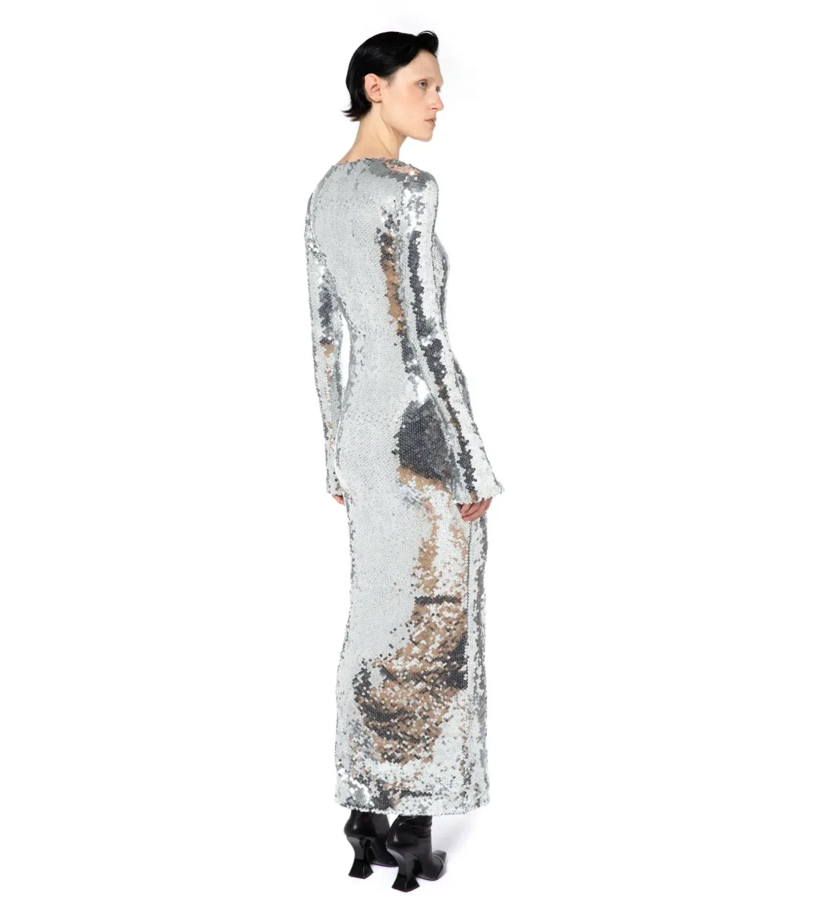 16ARLINGTON Solaria Sequin Dress Chrome Size 10 - Image 2