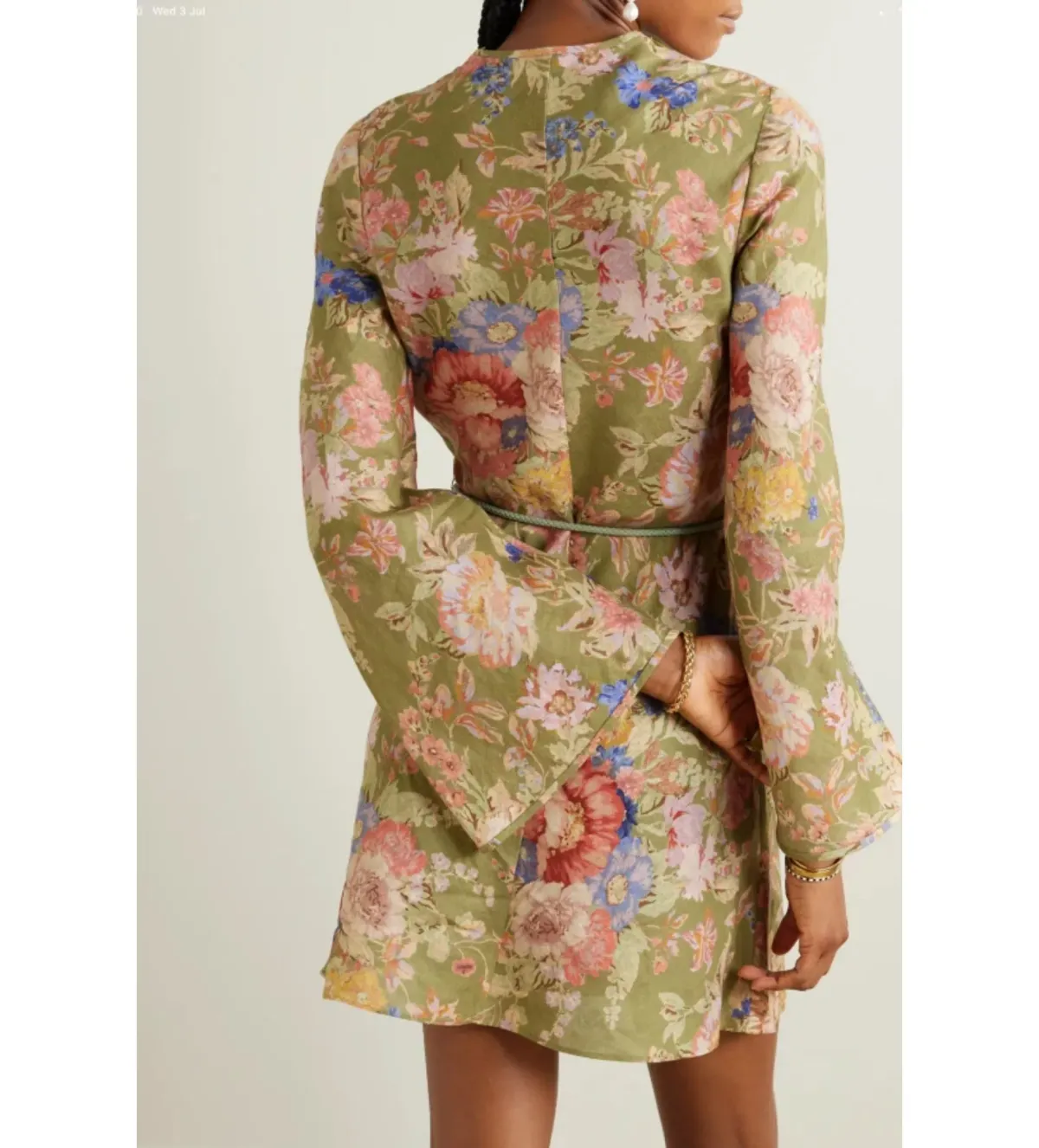 Zimmermann August Mini Dress Floral/Green Size 2/Au 12 - Image 2