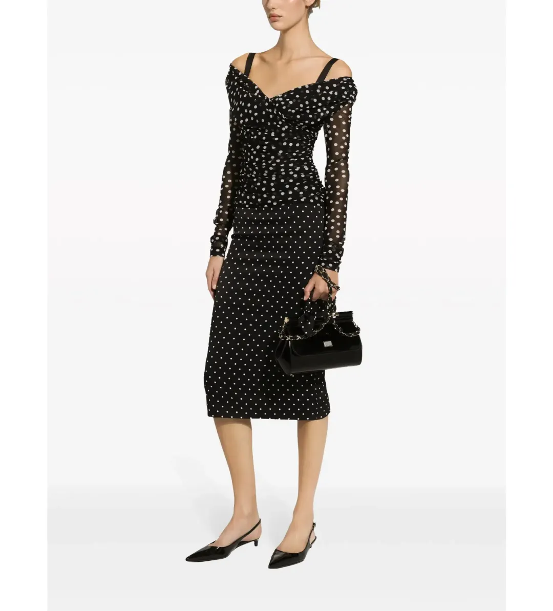 Dolce & Gabanna Polka Dot Pencil Skirt Size 42 / UK 10 for rent on The Volte - main image
