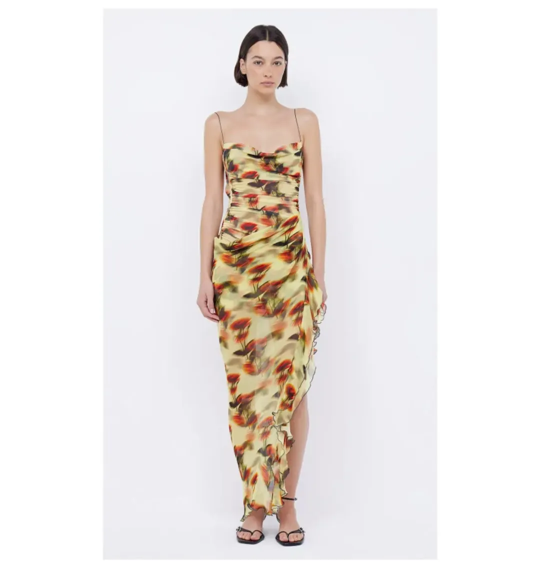 Bec & Bridge Fiore Open Back Maxi Dress Print Size 8 for rent on The Volte - main image