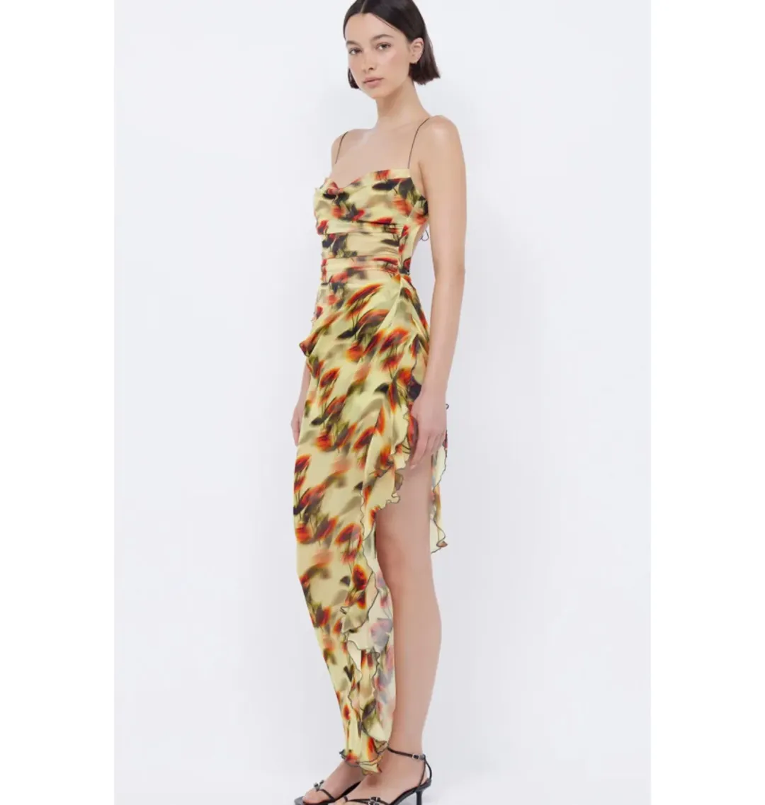Bec & Bridge Fiore Open Back Maxi Dress Print Size 8 for rent on The Volte - main image