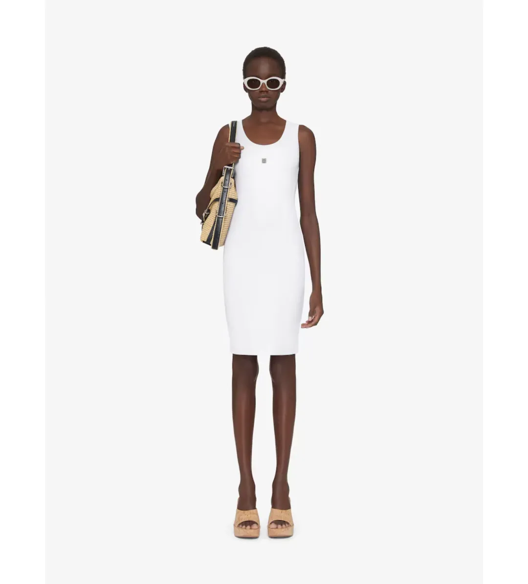 Givenchy 4D Logo Tank Dress White Size S / UK S for rent on The Volte - main image