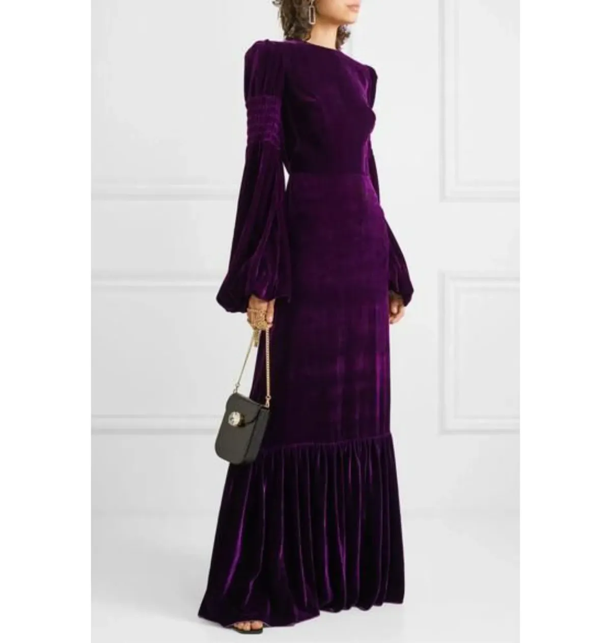 The Vampire’s Wife Amethyst Velvet Gown Deep Plum Size UK 12 - Image 2