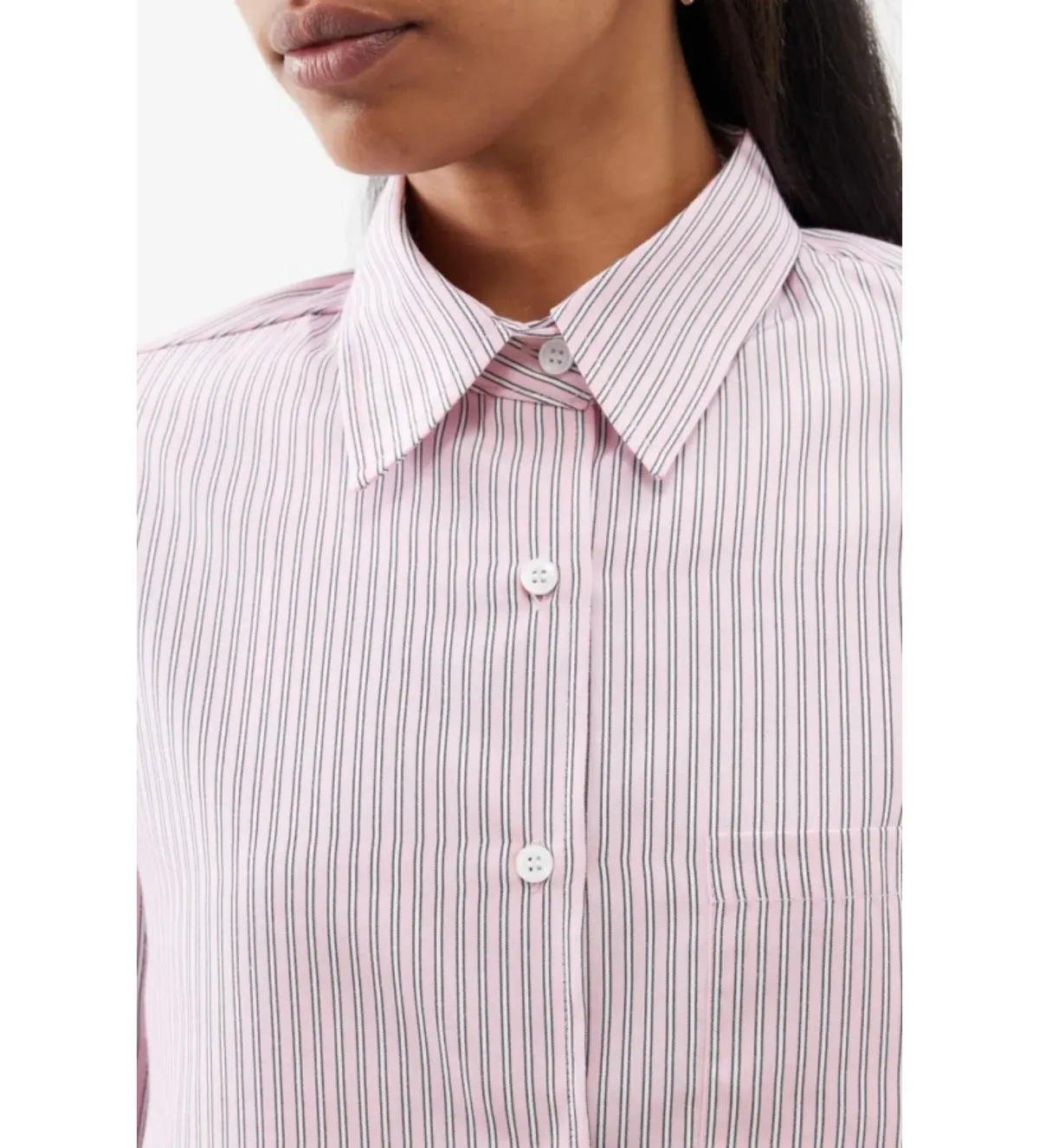 Frankie Shop Lui Striped Shirt and Shorts Pink Twill Size L/UK 12 - Image 2