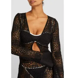 Sir The Label Rayure Crochet Dress Black Size UK 10 for rent on The Volte - image 2