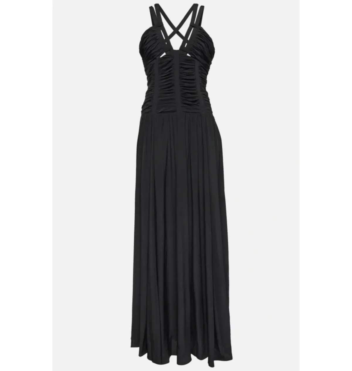 Ulla Johnson Anya Ruched Silk Maxi Gown Black Size UK 12 - Image 5