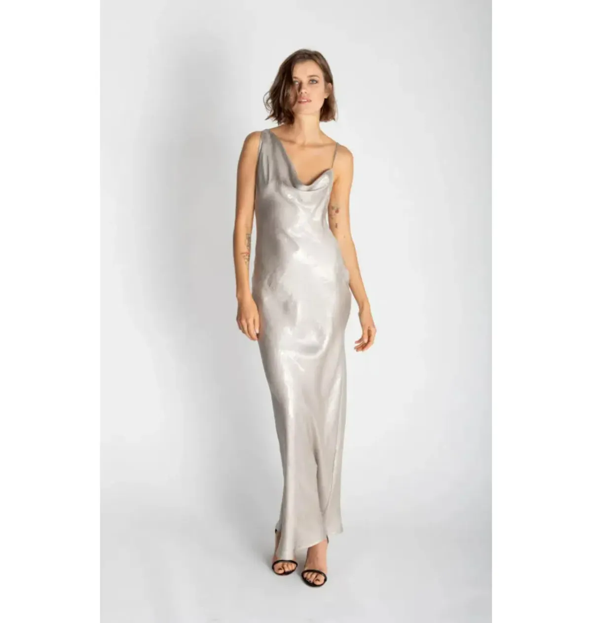 Rat & Boa Gaia Slip Dress Silver Snake Size UK 12 - Image 1