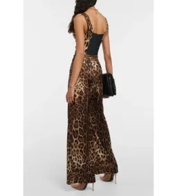 Dolce & Gabbana Leopard Silk Trousers UK 10 for rent on The Volte - image 2