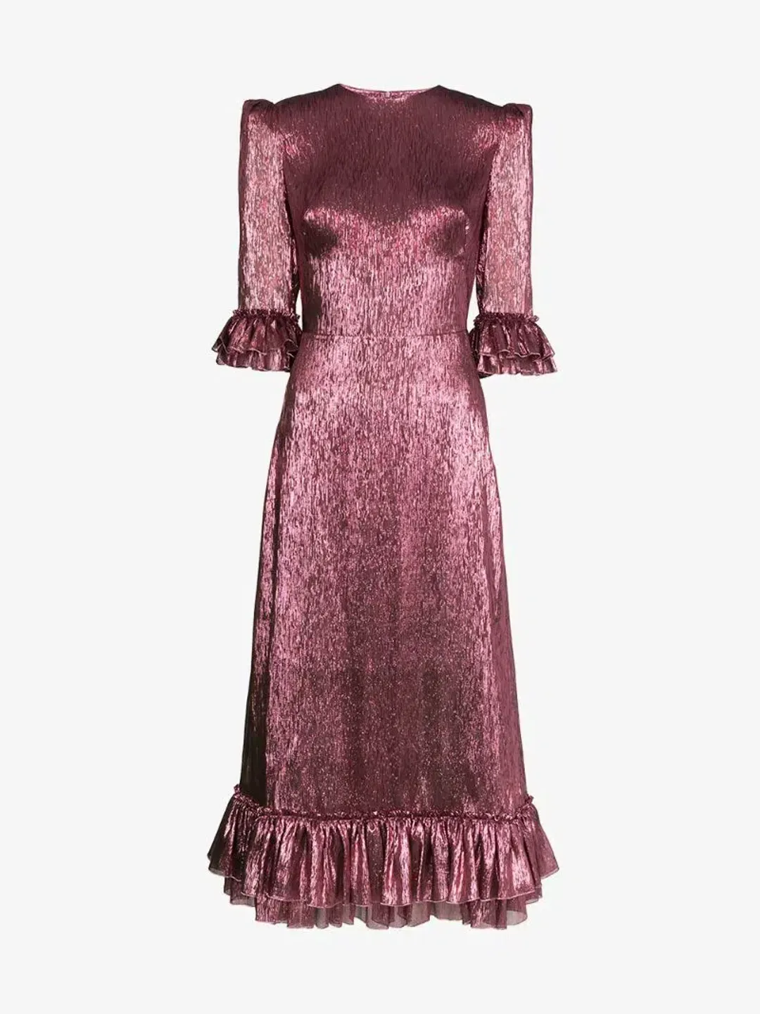 The Vampire's Wife The Falconetti Midi Dress in Berry Pink Size UK 12 for rent on The Volte - main image