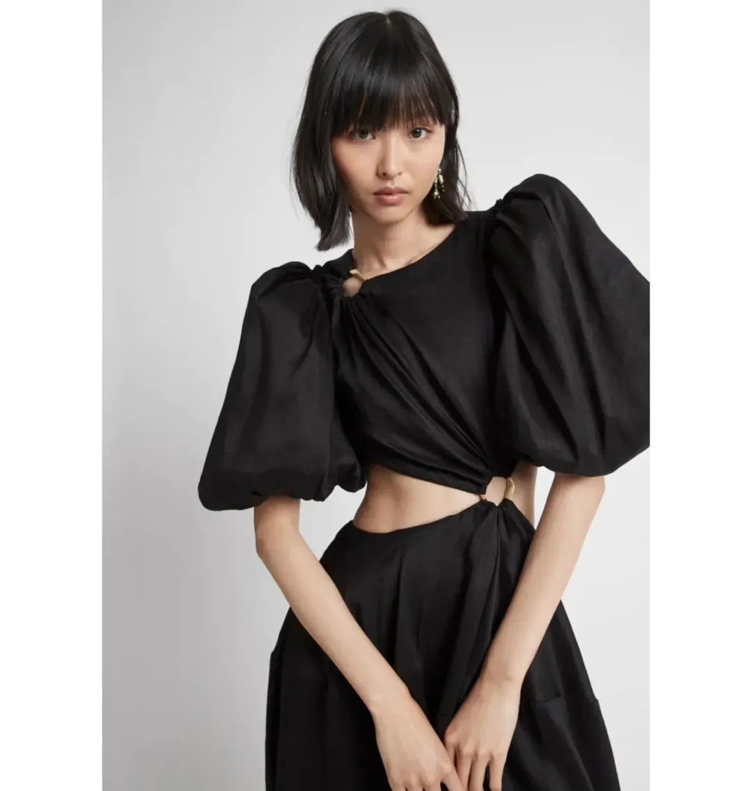 Aje Vanades Cut Out Dress Black Size UK 10 for rent on The Volte - main image