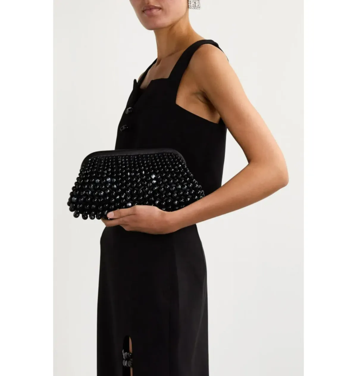 Cult Gaia Nia Beaded Clutch Black - Image 2