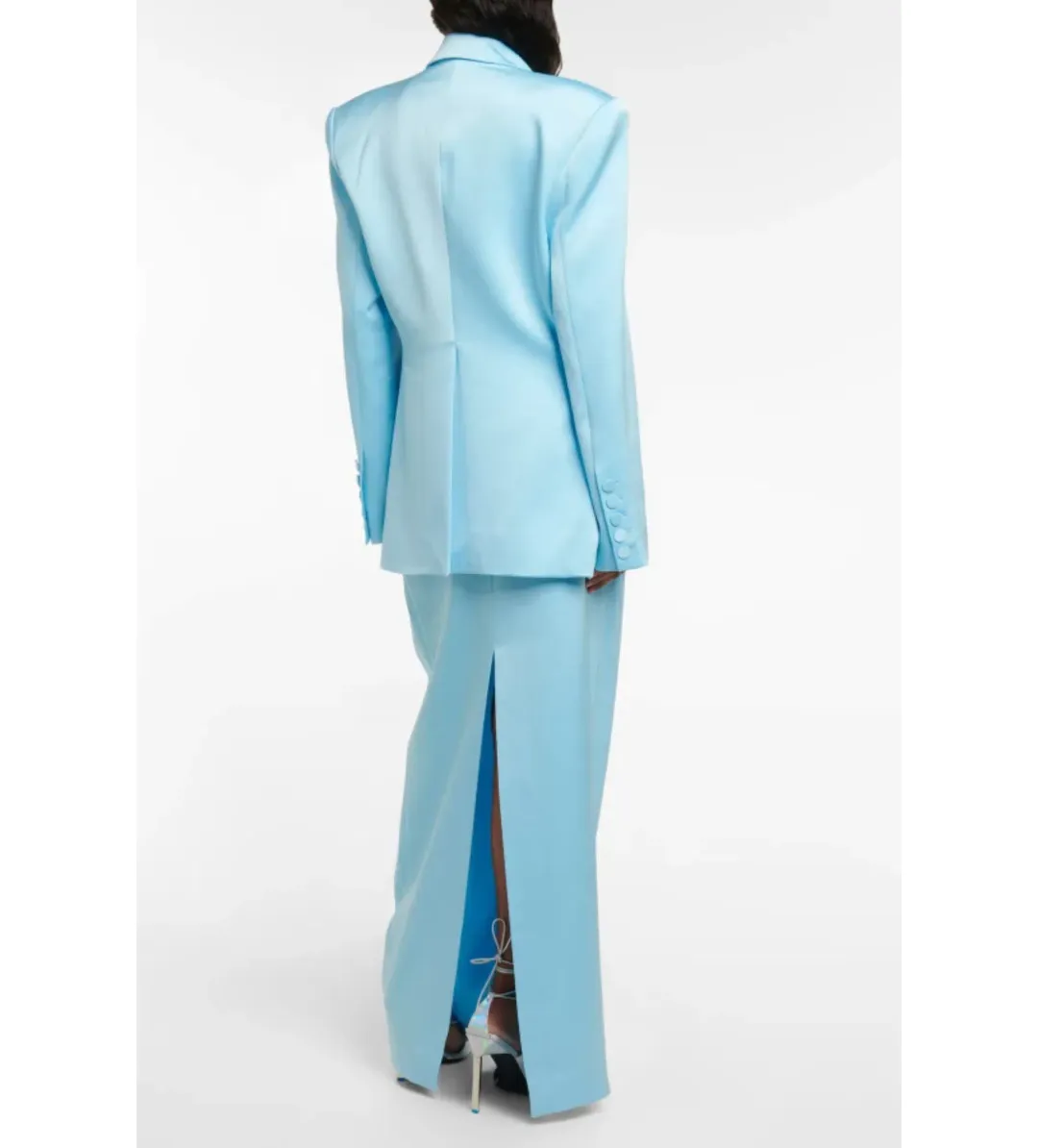 Alex Perry Wells Satin Blazer Blue Size 8 for rent on The Volte - main image