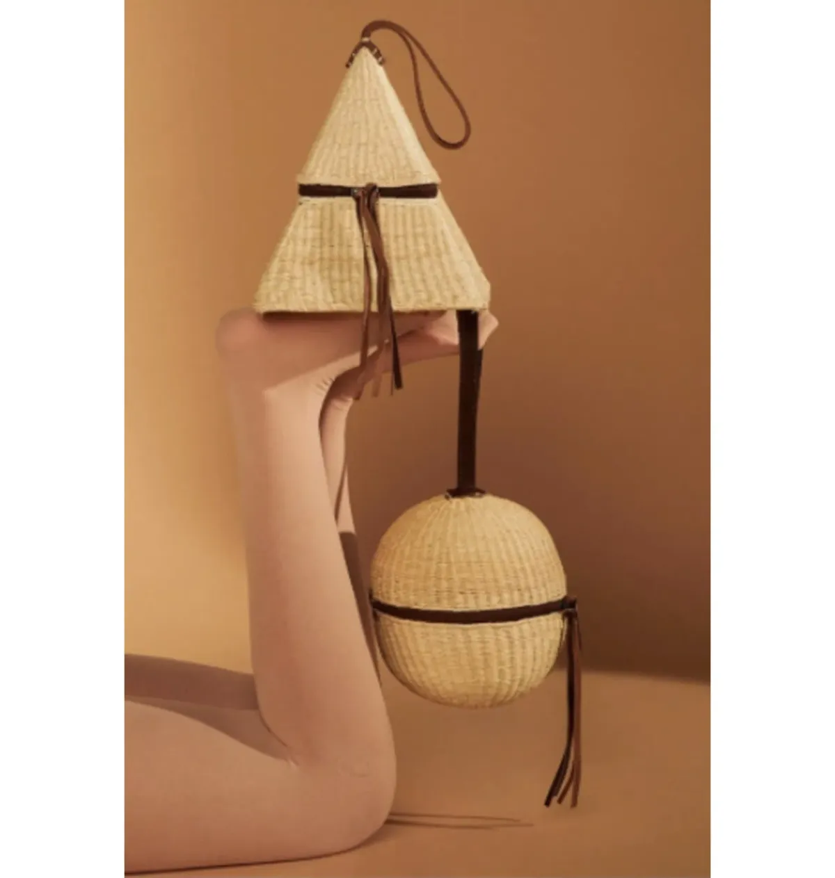 Nannacay Noor Pyramid Woven Bag Camel - Image 3
