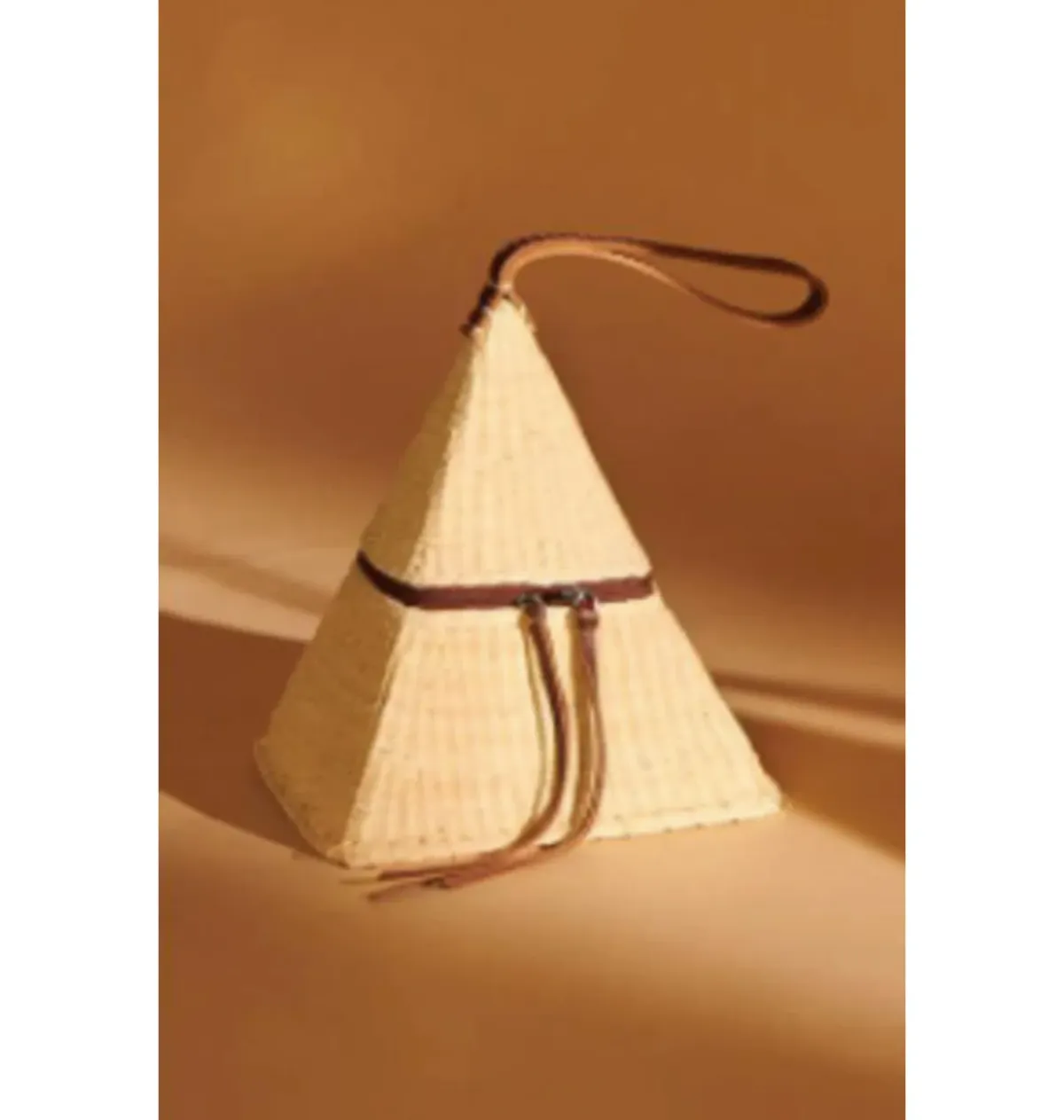 Nannacay Noor Pyramid Woven Bag Camel - Image 1