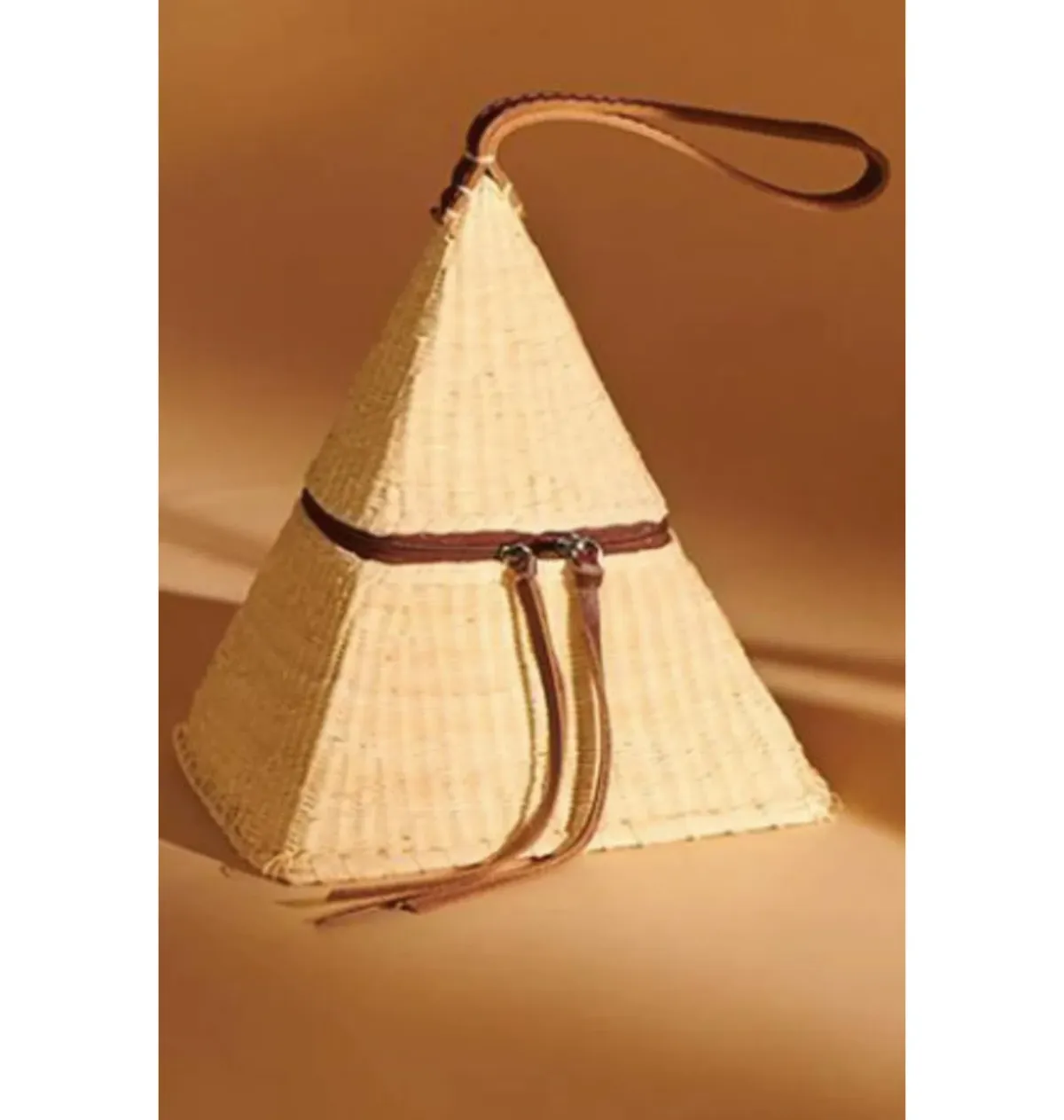 Nannacay Noor Pyramid Woven Bag Camel - Image 2