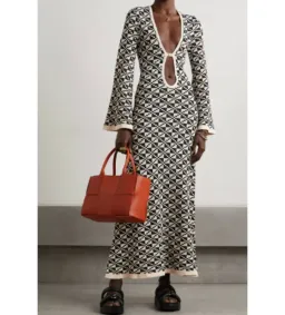 Dodo Bar Or Black Lori Cut Out Knit Maxi Print Size 12 for rent on The Volte - image 1