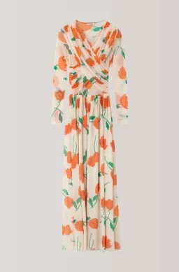 Ganni Tilden Mesh Maxi Dress Floral Size UK 12 for rent on The Volte - image 3