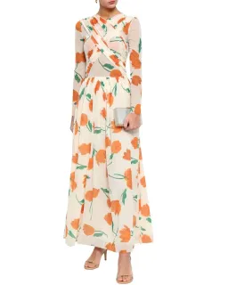 Ganni Tilden Mesh Maxi Dress Floral Size UK 12 for rent on The Volte - image 1