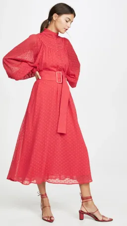 Rotate By Birger Christensen Number 37 Midi Dress Red Size UK 10 for rent on The Volte - image 2