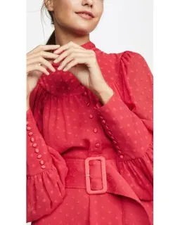 Rotate By Birger Christensen Number 37 Midi Dress Red Size UK 10 for rent on The Volte - image 3