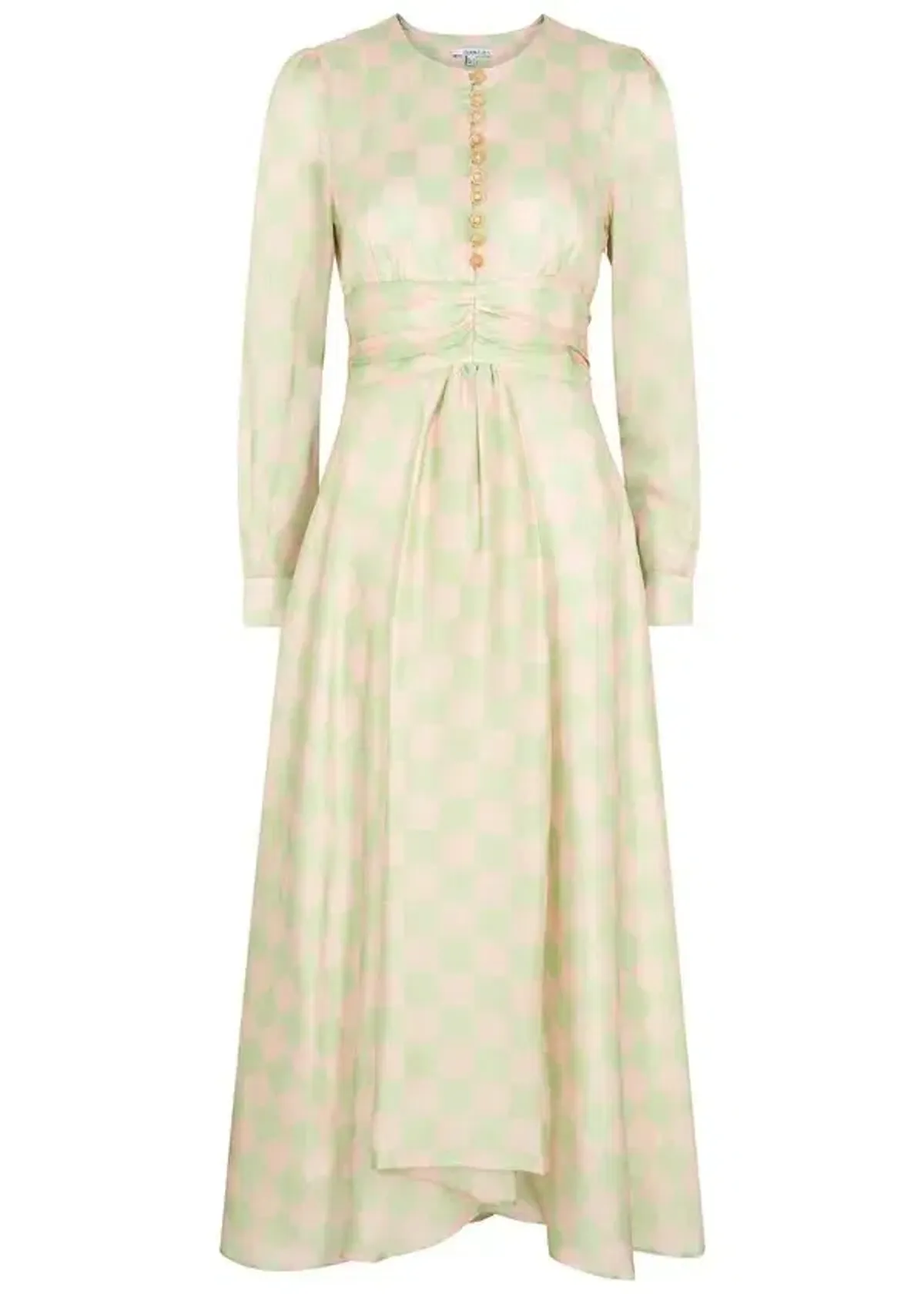 Olivia Rubin Lliana Checked Midi Dress Pink Size UK 8 - Image 4