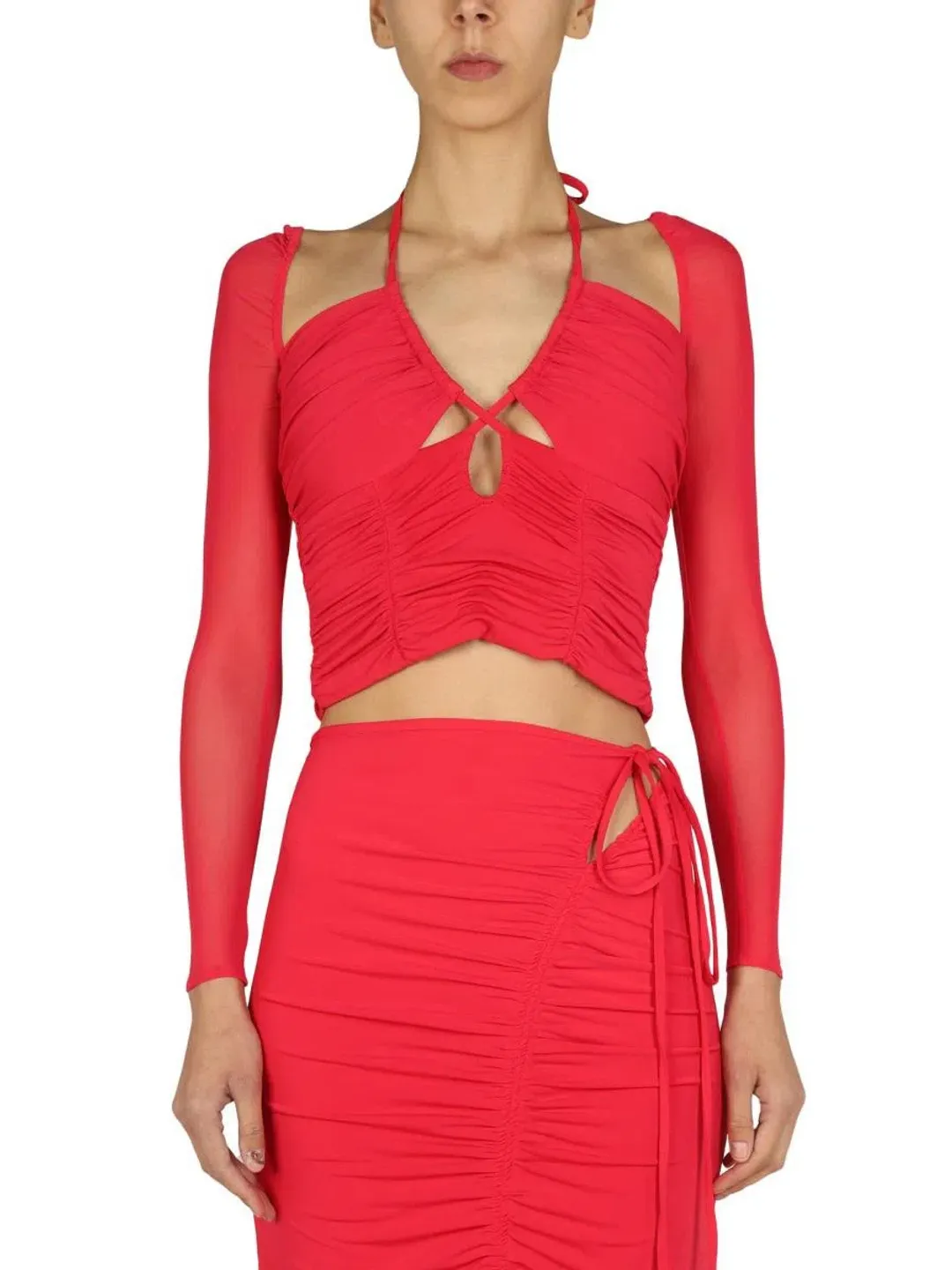 Self Portrait Jersey Cut Out Midi Dress Fuschia Size UK 8 for rent on The Volte - main image