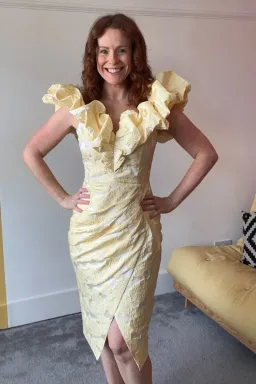 Lavish Alice Katie Rose Midi Dress Yellow Size UK 10 for rent on The Volte - image 2