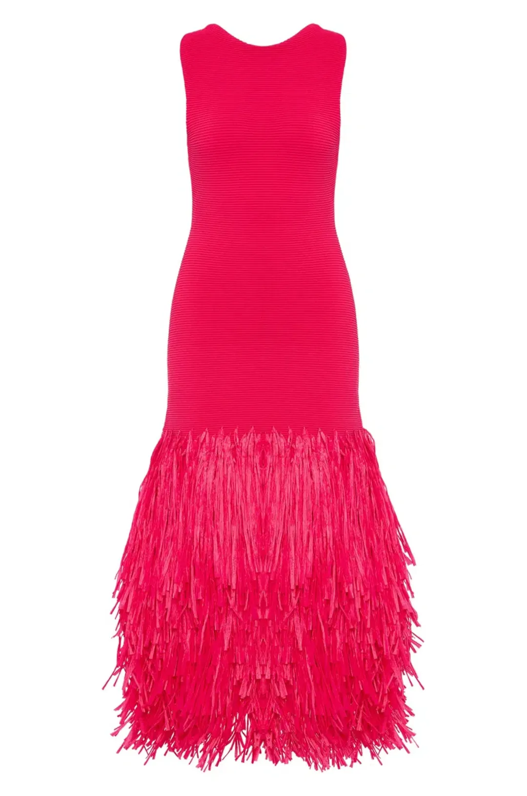 Aje Rushes Raffia Knit Midi Dress for rent on The Volte - main image